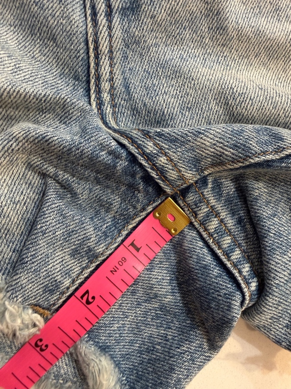 PISTOLA Nova High Rise Cut Off Distressed Denim Shorts - Size 27 - Picture 8 of 8